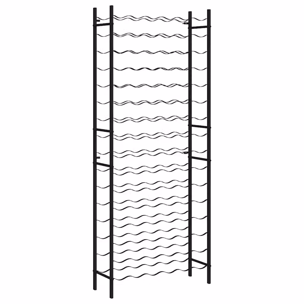 Portavini da parete vidaXL in metallo nero stile industrial per 96 bottiglie – 2