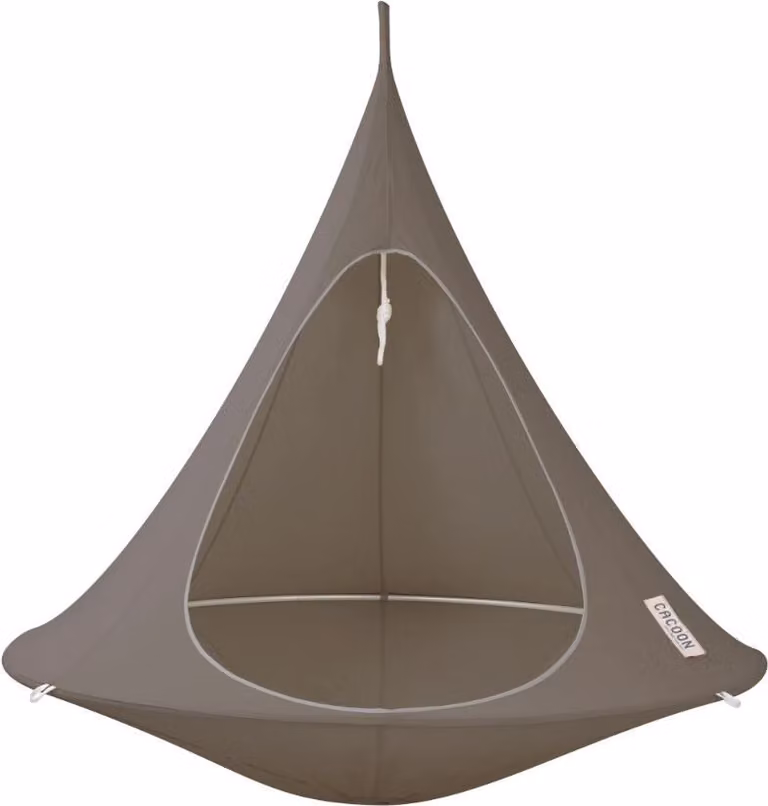 Amaca per sedia sospesa Cacoon Doppia altalena sospesa Cesto per appendere Taupe