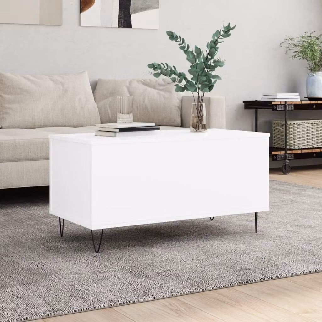 Maison Exclusive - Tavolino bianco 90x44,5x45 cm Materiale ligneo