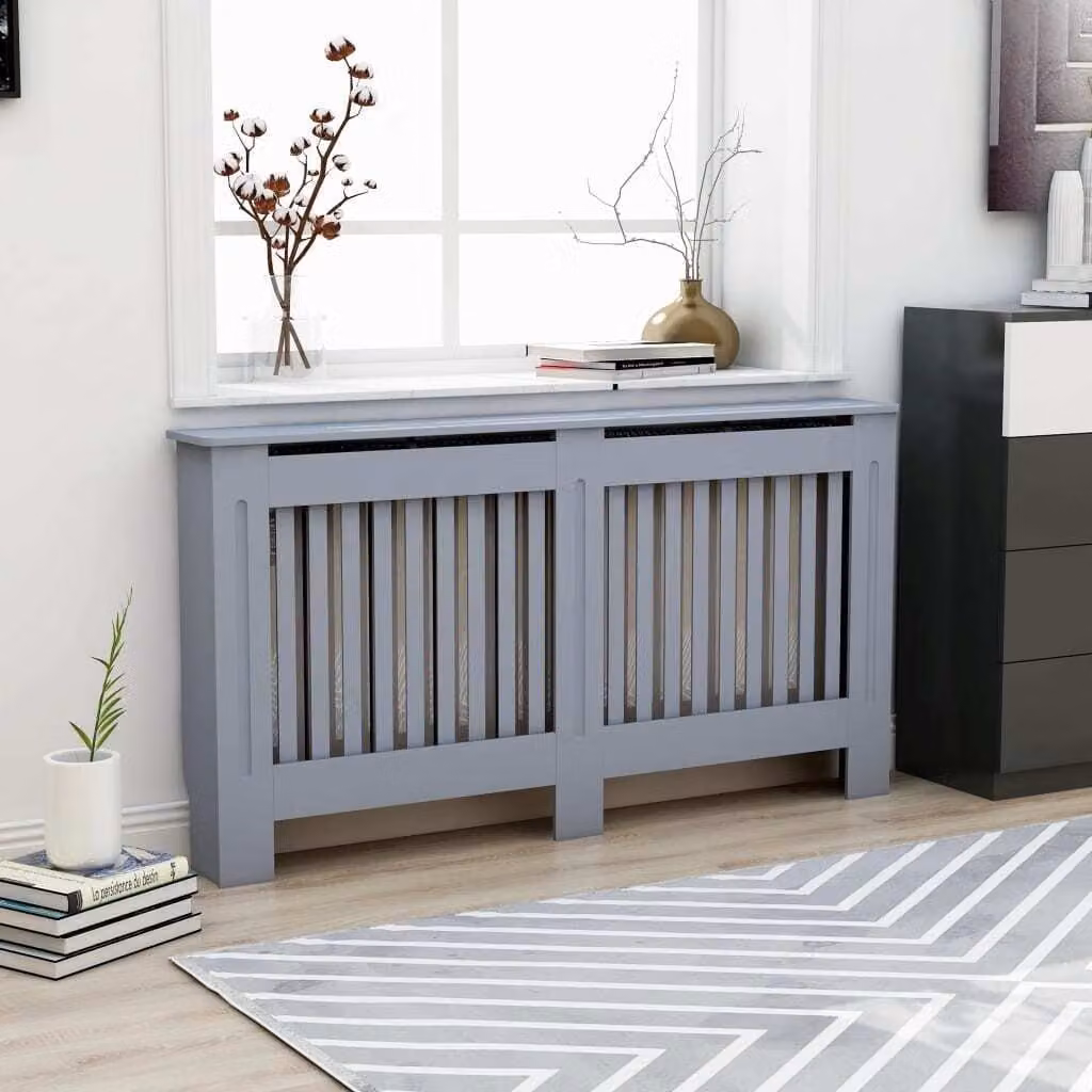 The Living Store Rivestimento per radiatori antracite 152x19x81,5 cm MDF
