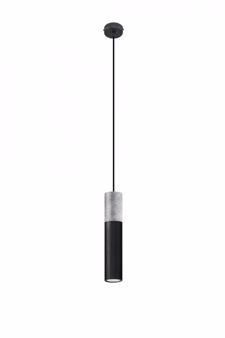 Lampada a sospensione BORGIO 1 nero 1xGU10 10W acciaio/cemento 105x8x8cm Sollux Lighting