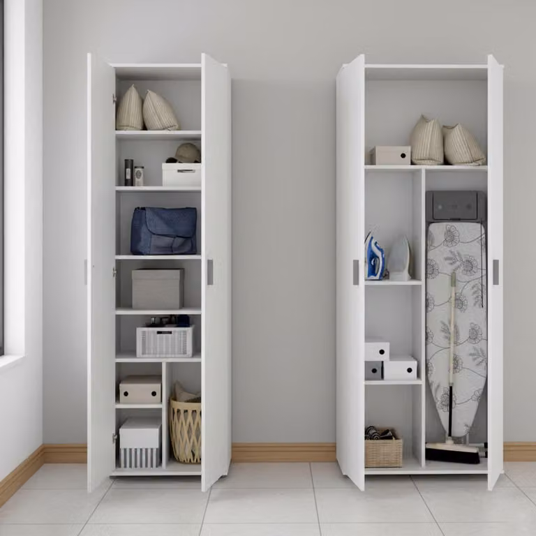 Veruno - Armadio Multiuso Grande, 139x190h cm Bianco, Modulabile