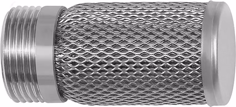Filtro di aspirazione Riegler per valvole di non ritorno, acciaio inox 1.4301, G 1/2