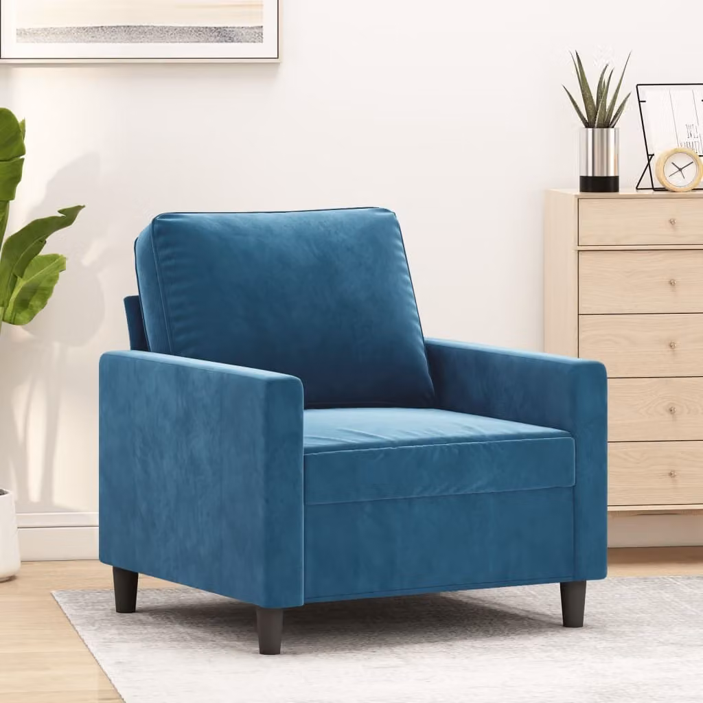 Maison Exclusive - Poltrona blu 60 cm velluto