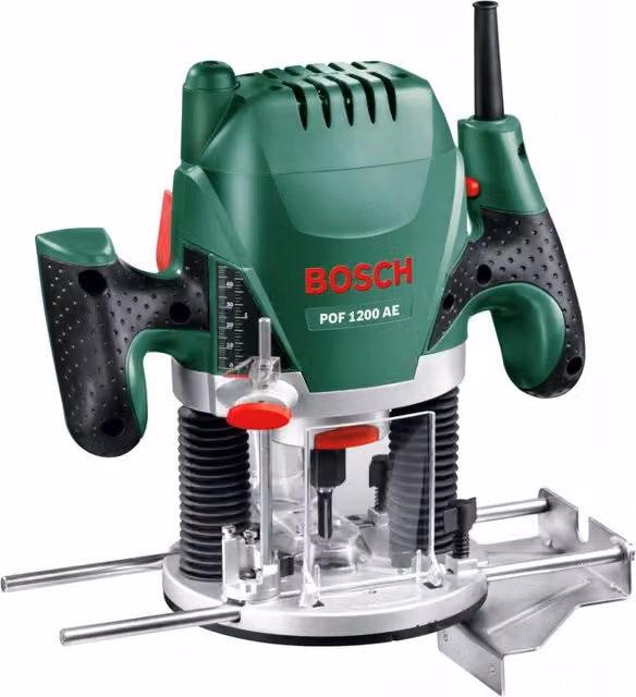 Fresatrice da banco Bosch verde con potenza di 1200 W