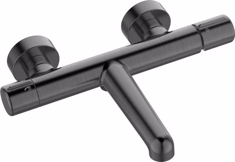 Miscelatore da bagno design per montaggio a parete senza set doccia grafite