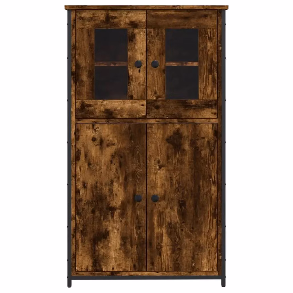 Buffet credenza con cassettiera e ante a battente per cucina o soggiorno, mobile contenitore moderno in legno ingegnerizzato marrone, L/P/H: 62 x 32 x 106,5 cm – 2