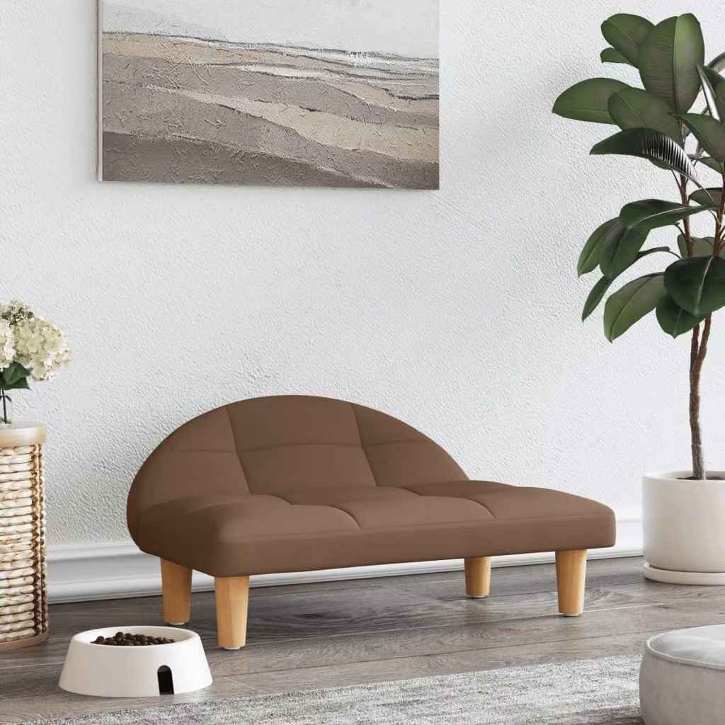 The Living Store Letto per cani marrone 70x52x30 cm in tessuto
