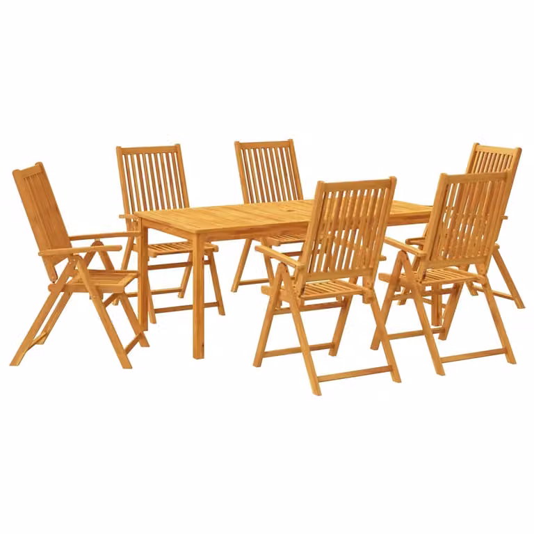 Set da Pranzo da Giardino 7 pz 180x90x75 cm in Legno Massello di Acacia
