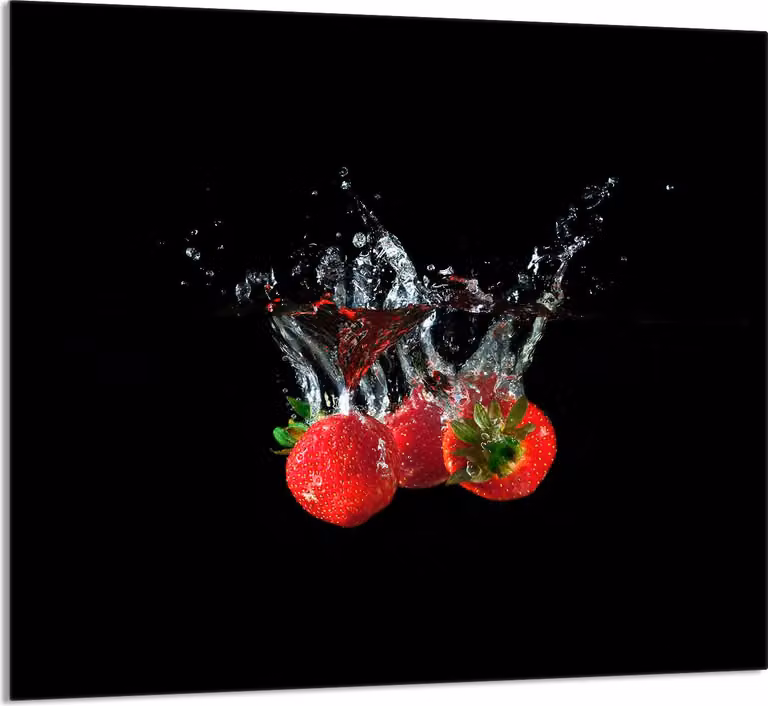 PIATTO IN VETRO PER CUCINA 65x60 Fragole