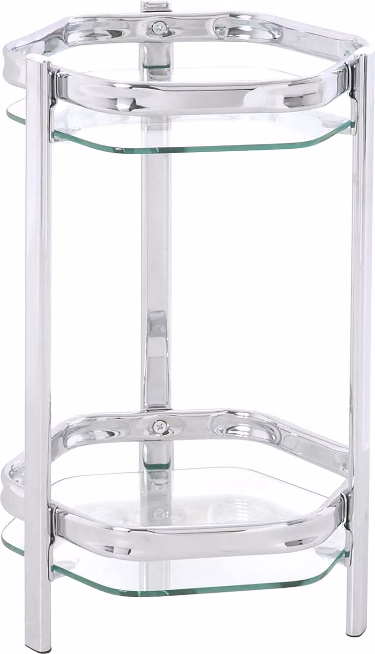 HAKU - Tavolino portavaso cromato - Vetro, metallo, dimensioni: 28x45x28 cm