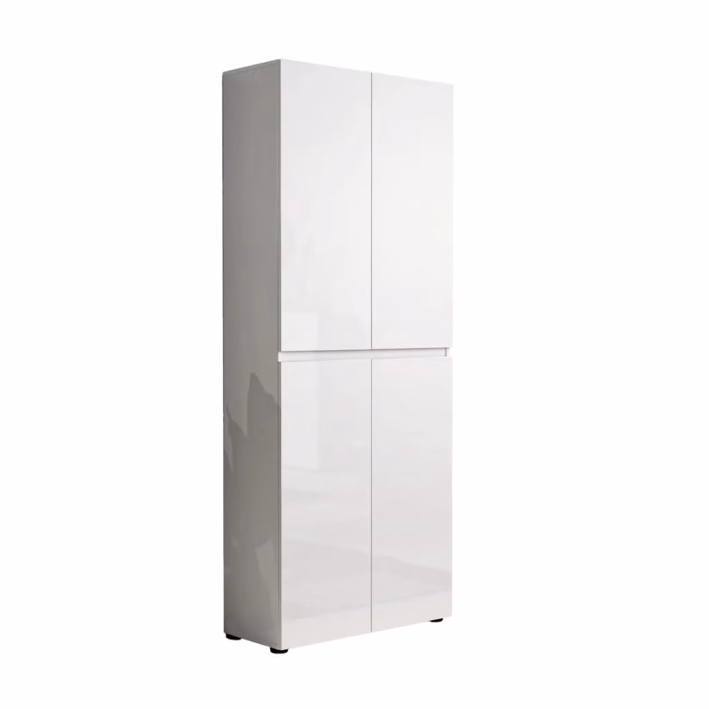 Scarpiera DMORA Moderna in MDF Bianco Lucido L/P/H: 80 x 34 x 200 cm – 2