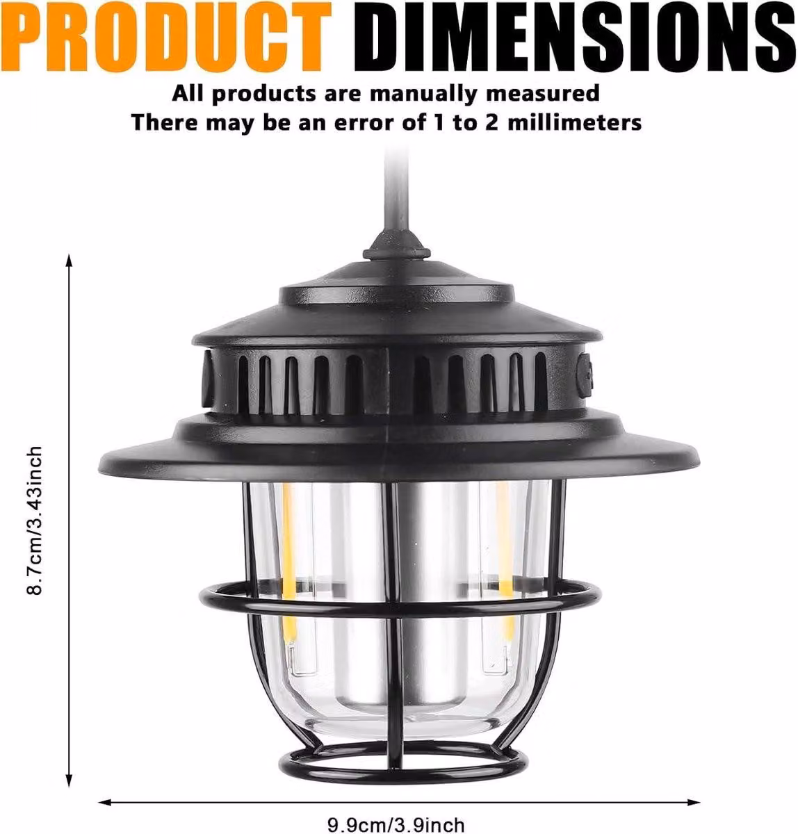 Lampada da campeggio a LED, ricaricabile tramite USB-C, per tende, con dimmeraggio continuo, 4 modalità di illuminazione, temperatura di colore regolabile da 1300 a 6500 K, impermeabile e con lunga durata della batteria, ideale per campeggio e trekking