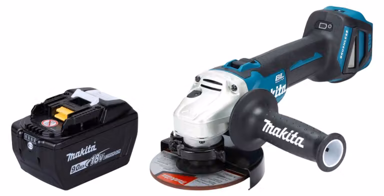 Smerigliatrice angolare a batteria Makita DGA 511 Z 18 V 125 mm Brushless + 1 batteria da 9,0 Ah - senza caricabatterie