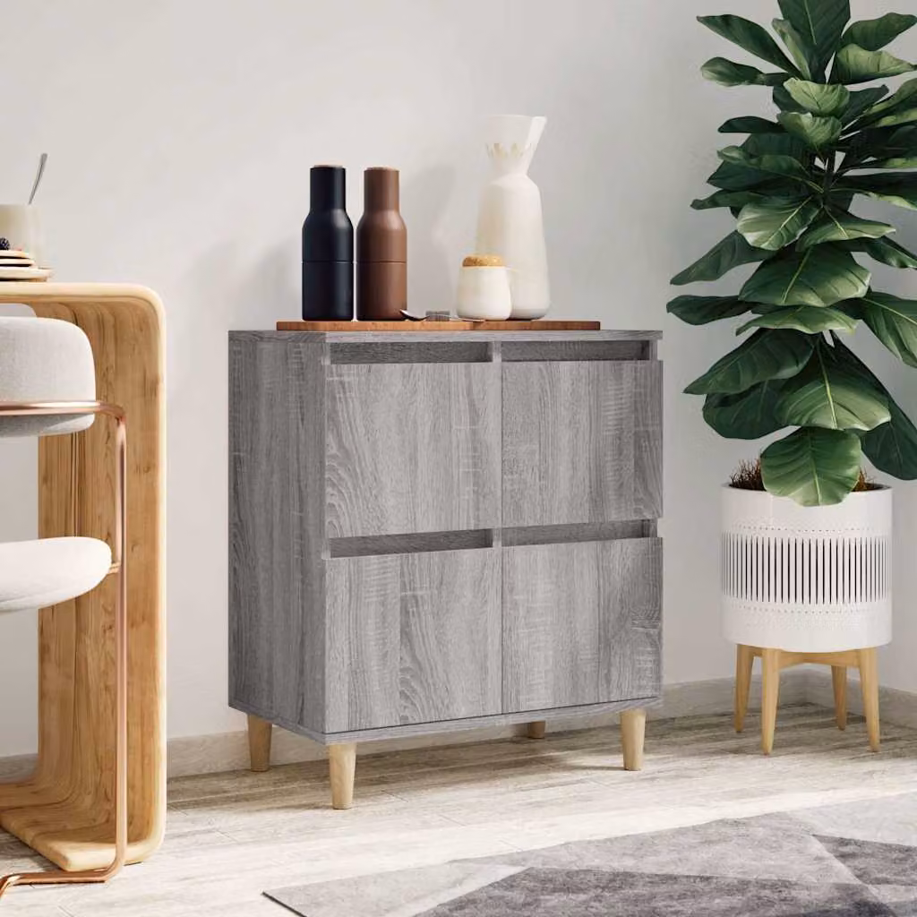 Credenza vidaXL in legno multistrato e MDF, colore Grigio Sonoma, L 60 cm x P 35 cm x H 70 cm