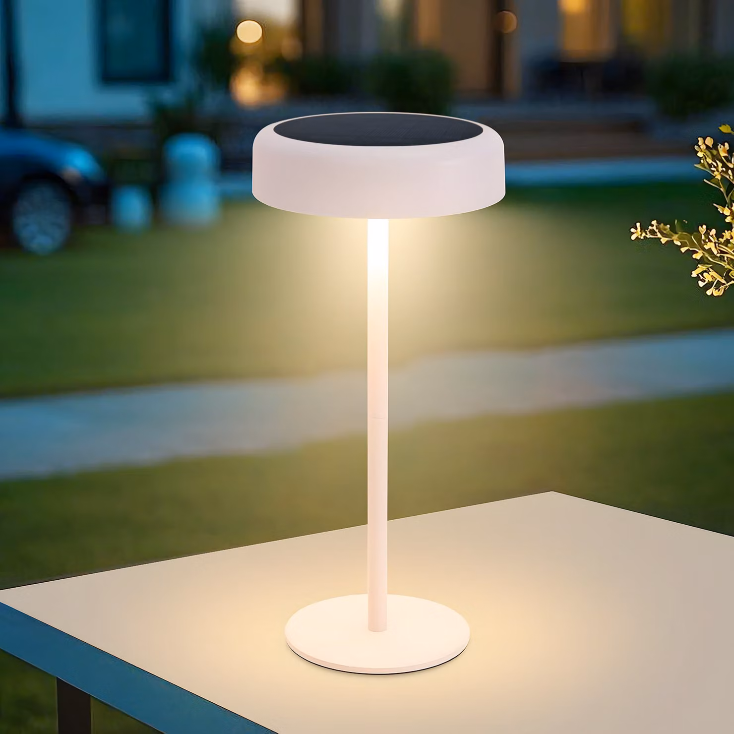 ZMH Lampada da Tavolo Batteria Solare Lampada da Letto Led Lampada da Tavolo Cordless 3600mhA Ricaricabile Touch Dimmerabile Lampada Bianca con Batteria USB Lampade Solari per Soggiorno Moderno Camera da Letto Esterna