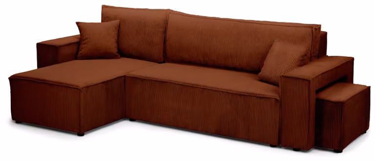 Divano a tre posti con funzione letto, modello Klara, colore espresso