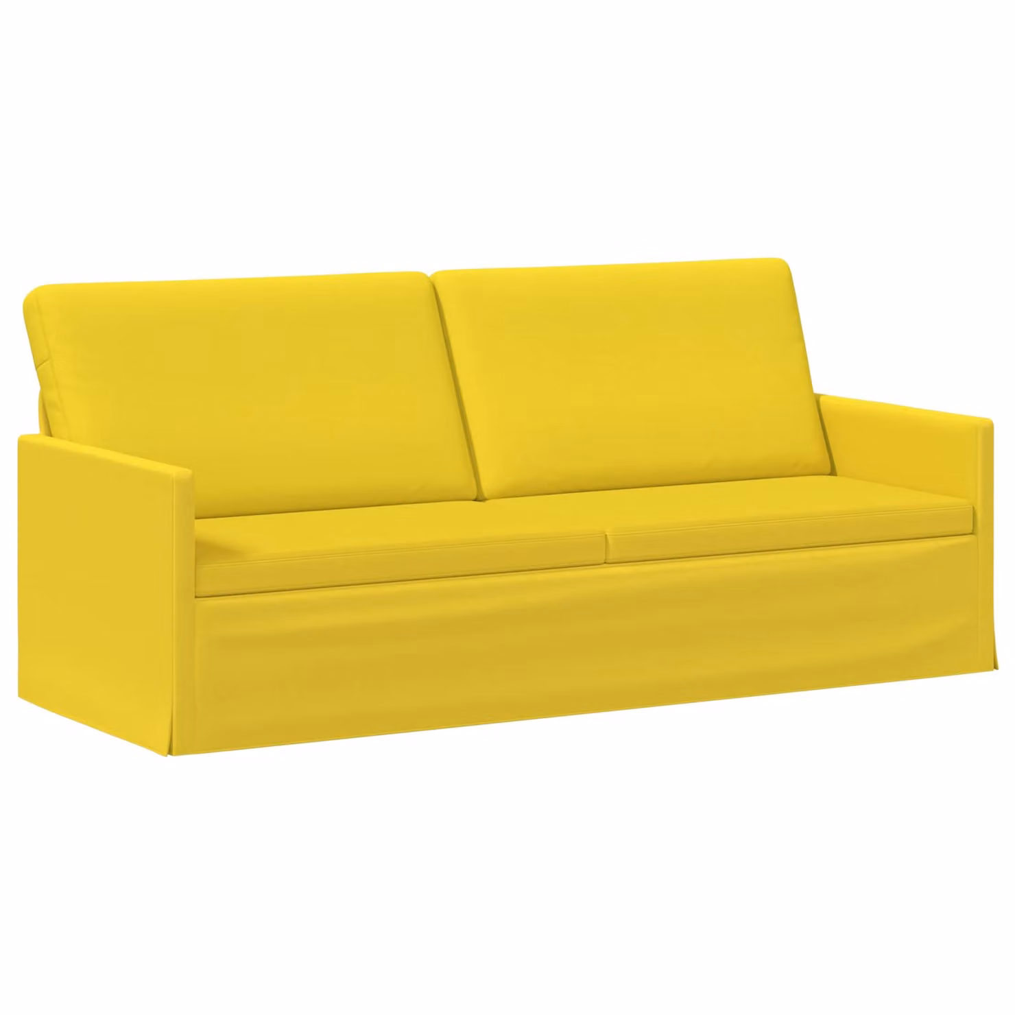 vidaXL Divano a 3 posti moderno in tessuto giallo con struttura in metallo L: 190 cm, P: 81 cm, H: 82 cm