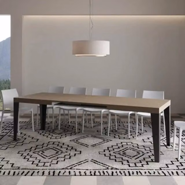 Tavolo allungabile 140/244x90 cm Flame tortora gambe antracite