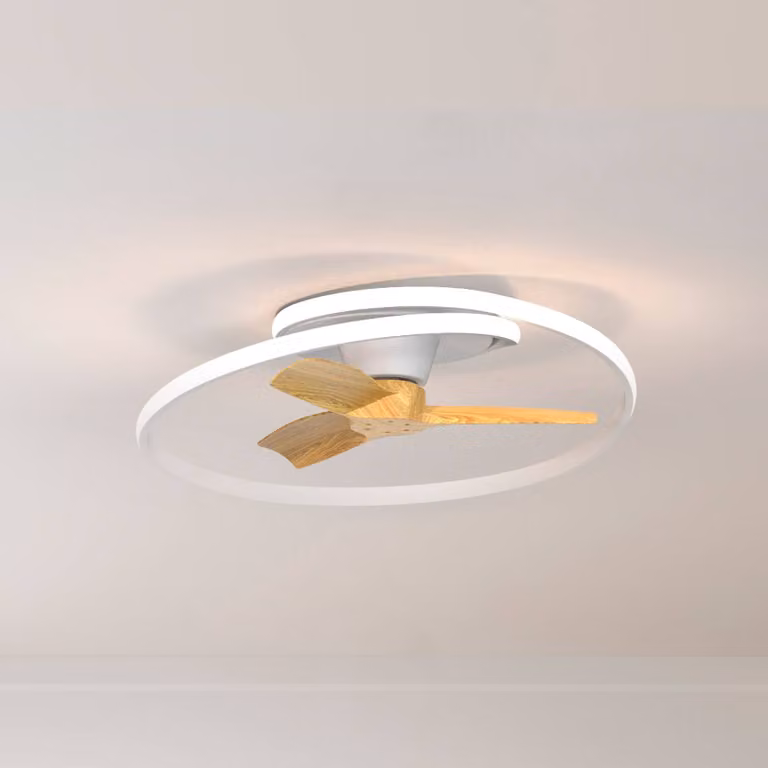Mantra Iluminación Ventilatore da soffitto LED Ocean bianco/legno DC silenzioso Ø 78 cm CCT Ocean, dimmerabile, Legno chiaro, Soggiorno / Sala da pranzo, Plastica, Moderno