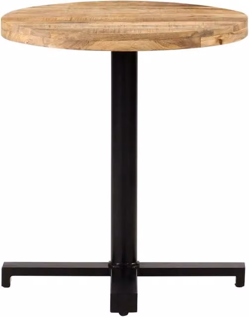 Tavolino da Bistrot Rotondo vidaXL in Legno di Mango Grezzo Marrone e Nero Ø70 x H75 cm – 1