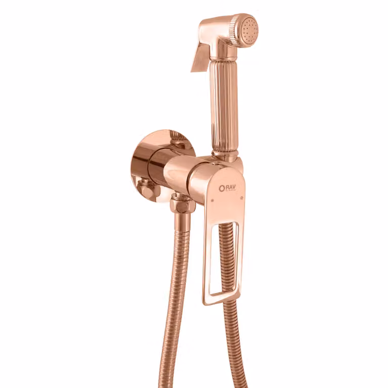 Slezák-RAV Miscelatore per bidet da incasso NIL - rosa dorato - lucido, Colore: ROSA DORATO - lucido , Finitura superficiale: PVD