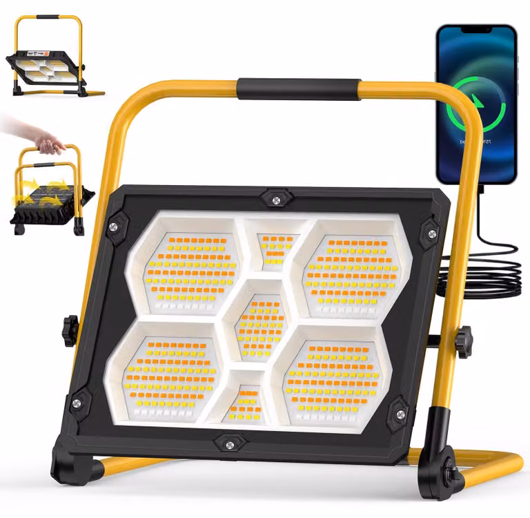 Lampada solare da esterno da 150W - 10000 lumen - Materiale: plastica ABS - Portatile e impermeabile