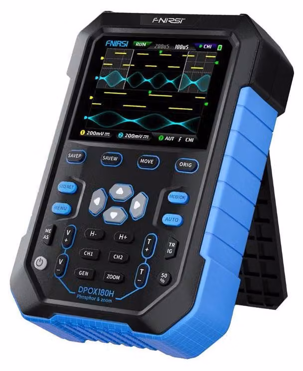 FNIRSI DPOX180H, oscilloscopio portatile, generatore di segnali, 2 canali, 180 MHz