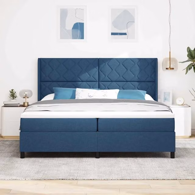 Letto ibrido con testiera e materasso vidaXL in tessuto blu L 200 cm x P 200 cm x H 280 cm – 1