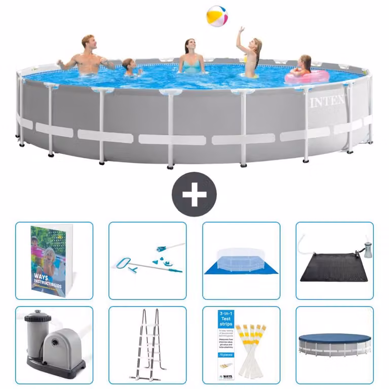 Struttura per piscina a forma di prisma - 610x132 cm - composta da 7 elementi - modello S583