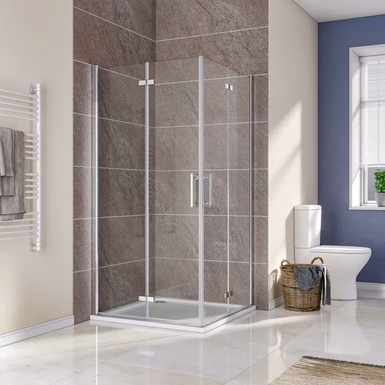 SONNI doccia angolare Cabina doccia 120x120x195cm ingresso angolare bagno doccia a battente porta a soffietto, porta a soffietto in vetro nano 180º con rivestimento nano