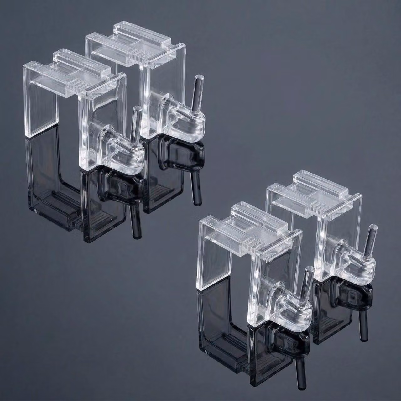 Paratie per tende senza fori, set da 4, trasparenti, da 15 a 26 mm