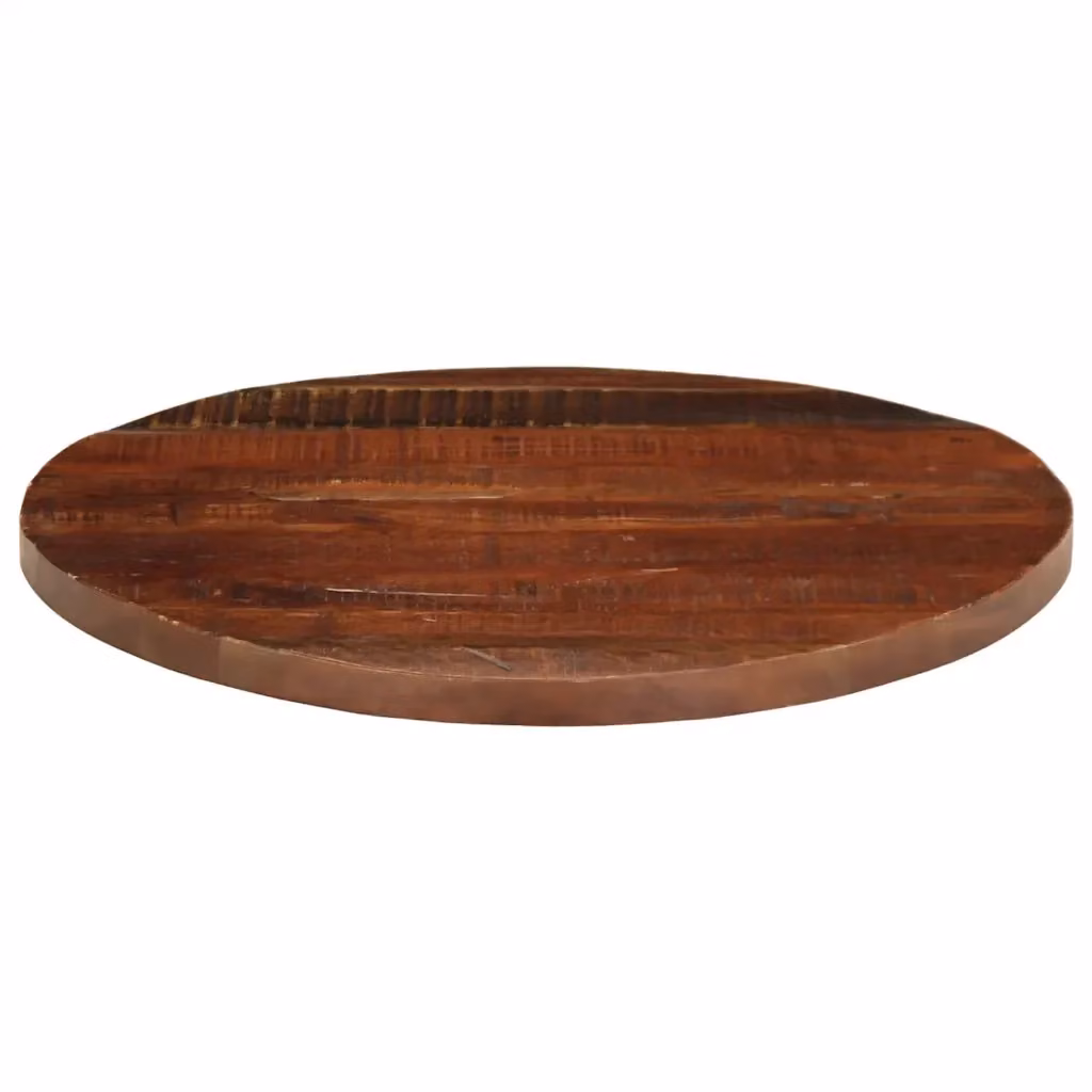 Piano per Tavolo Rotondo in Legno Massello di Recupero vidaXL, Colore Marrone, Ø 90 cm, H: 3,8 cm – 2