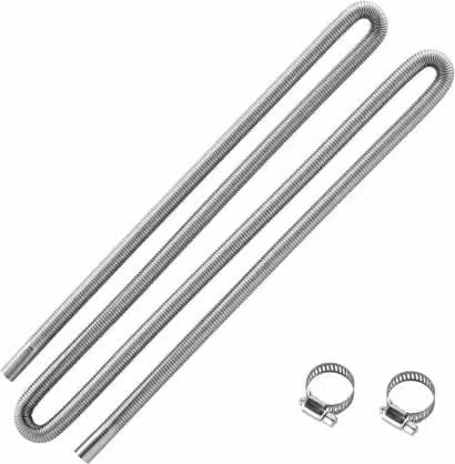 Tubo Flessibile di Scarico VEVOR in Acciaio Inossidabile Argento, Lunghezza: 300 cm, per Riscaldatore Diesel 2 kW/5 kW/8 kW con 2 Fascette Stringitubo