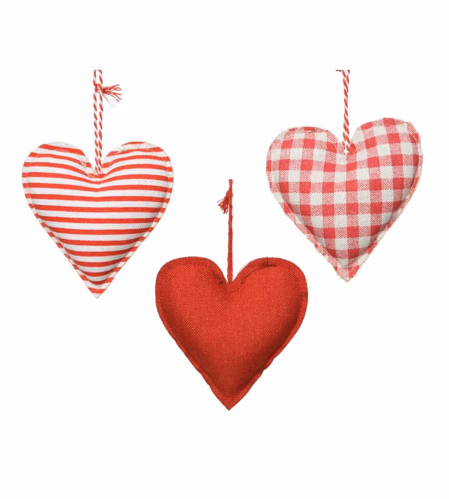 Decoris Addobbo Natalizio da Appendere - Cuore Rosso - 10 cm