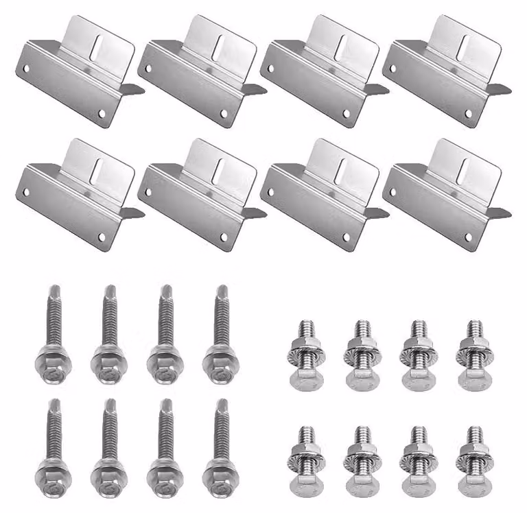 Supporto per il montaggio di pannelli solari, realizzato in alluminio leggero, facile da installare, set da 8 pezzi