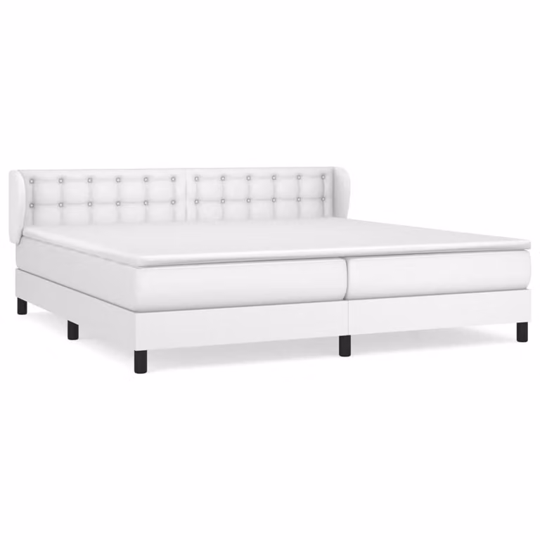 Giroletto a Molle con Materasso Bianco 200x200cm in Pelle finta