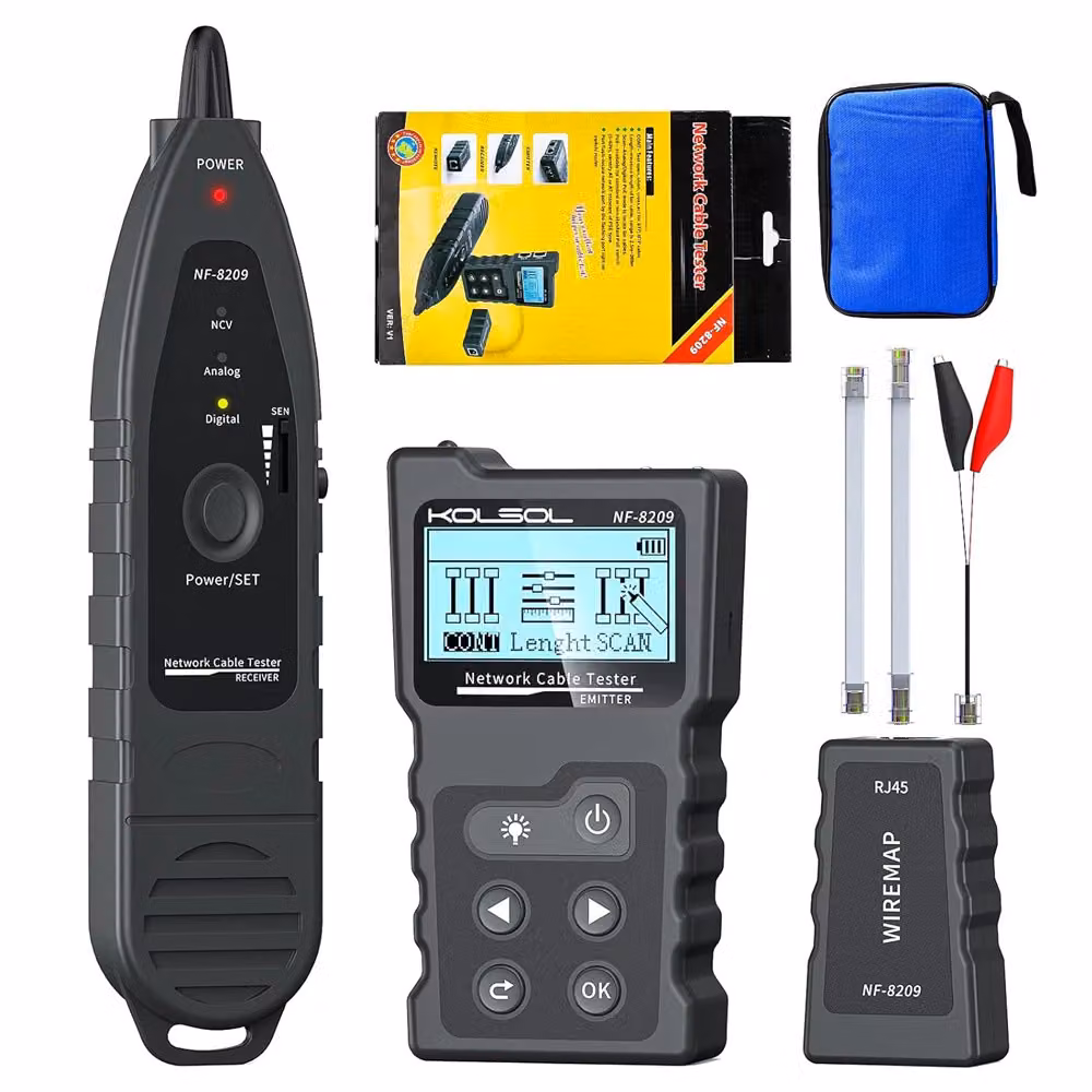 Tester per cavi di rete, test POE, misurazione della lunghezza, NF-8209