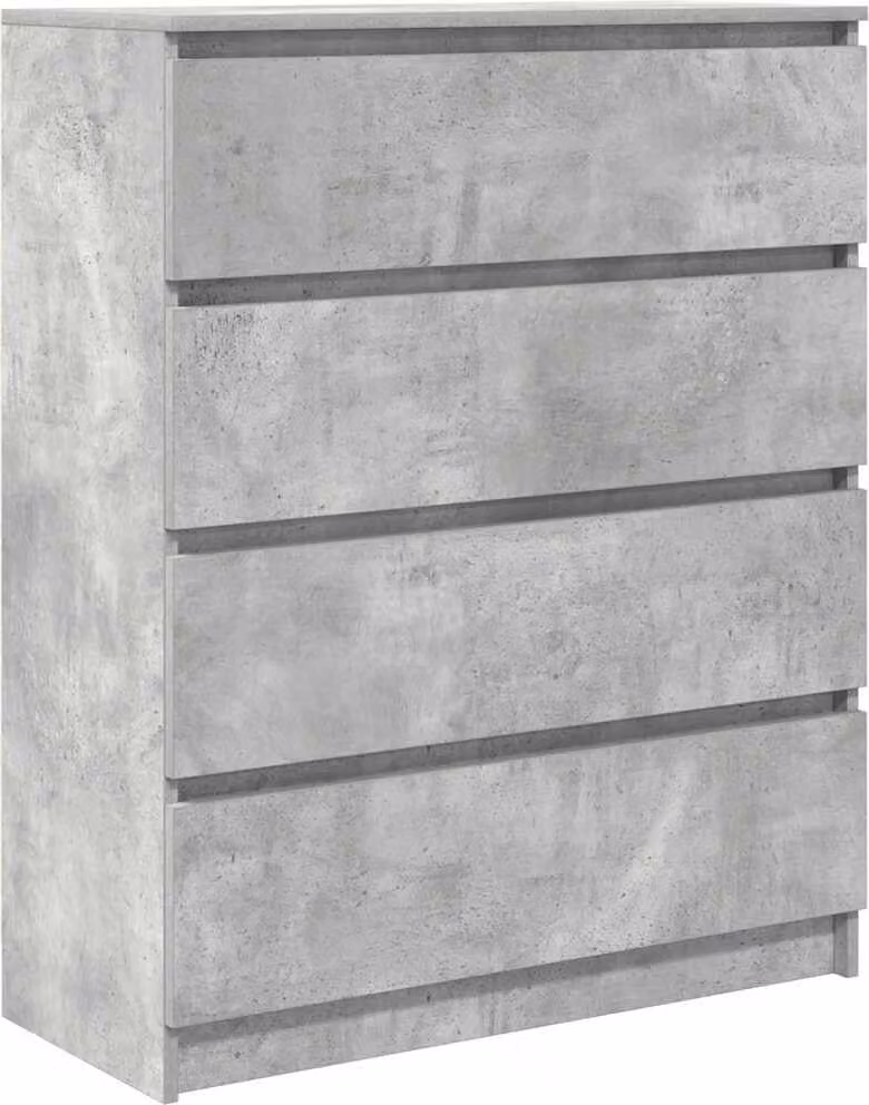 Credenza Grigio Cemento 80x35x99 cm in Legno Multistrato