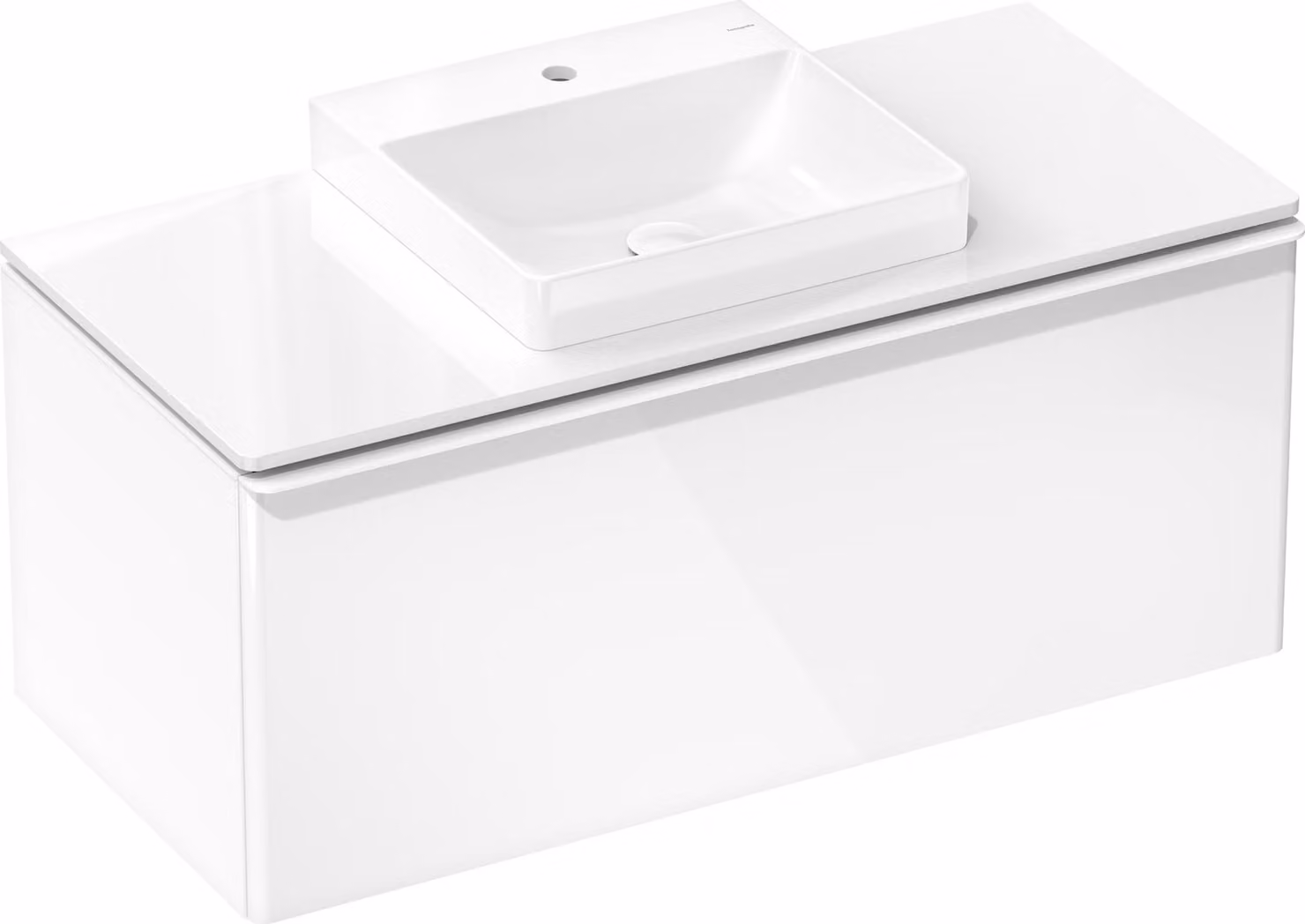 hansgrohe Xelu Q Console avec découpe au centre, 1180x500x480, pour vasque à poser, polie, 54096050, 54096050