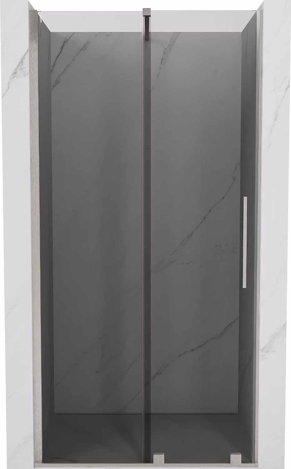 Mexen Velar porta doccia scorrevole 120 cm, grafite, nichel spazzolato - 871-120-000-41-97