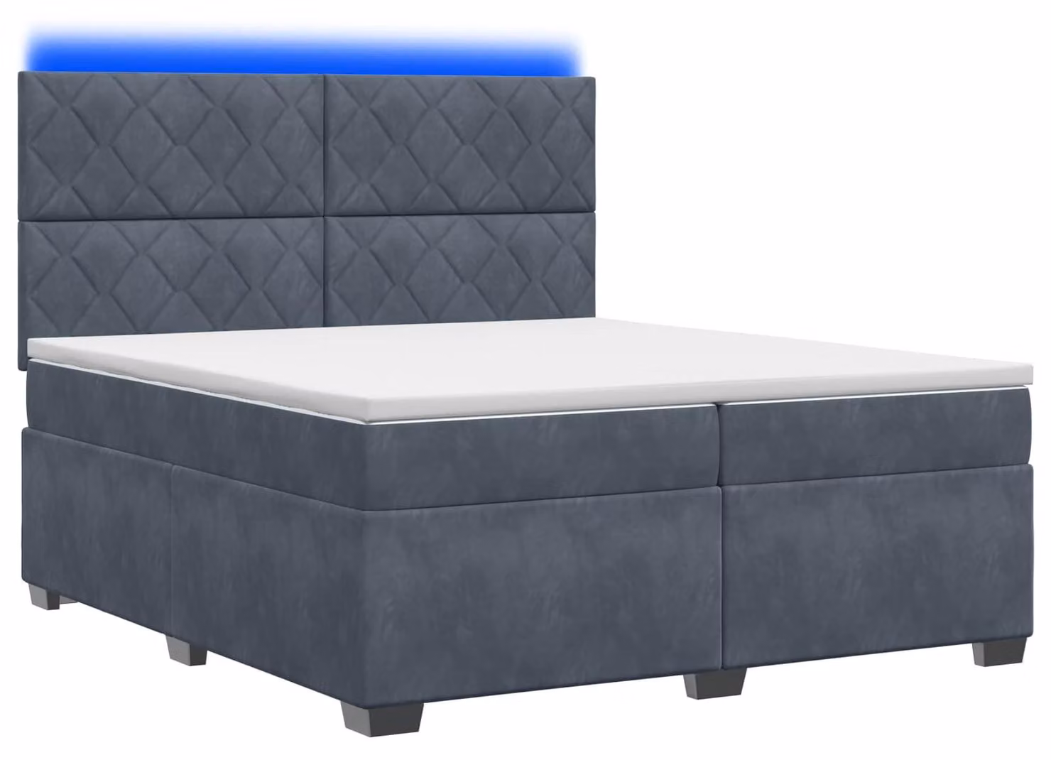 Letto a molle con materasso grigio scuro 200 x 200 cm in velluto