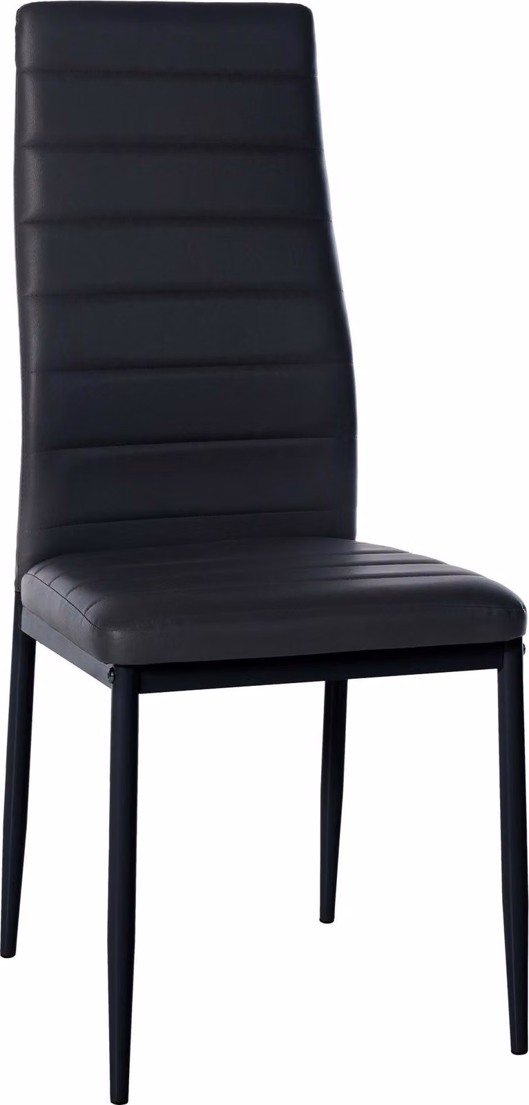 Sedia da pranzo - Sedia da cucina - Elevato comfort di seduta, robusta struttura in metallo | Colore: nero | Materiale: Pelle finta