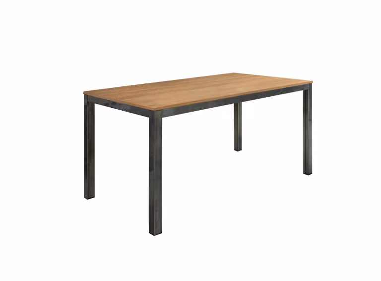 Tavolo PACHINO allungabile effetto rovere e metallo grigio 140×80 cm – 190×80 cm