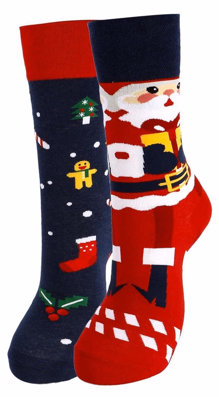 Calzini divertenti, calzini colorati con motivi spiritosi in cotone, ideali come regalo. Motivi asimmetrici per uomo e donna