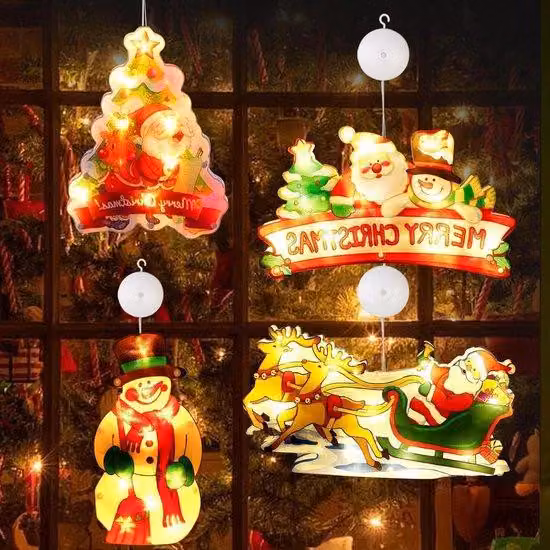 Ghirlanda luminosa a LED per interni ed esterni - Lampada a sospensione in 4 pezzi per decorazioni natalizie con illuminazione a LED.