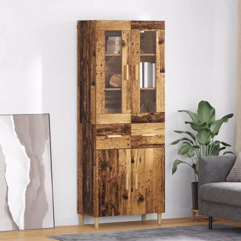 Credenza moderna vidaXL in legno color marrone con ante e ripiani interni L/P/H: 69,5 x 34 x 180 cm