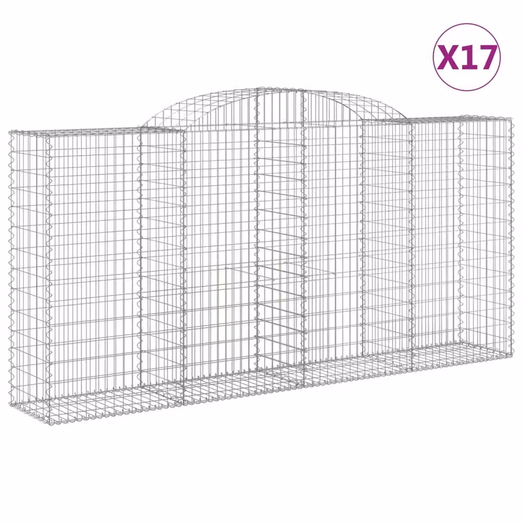 Cesti Gabbioni ad Arco 17 pz 300x50x140/160 cm Ferro Zincato