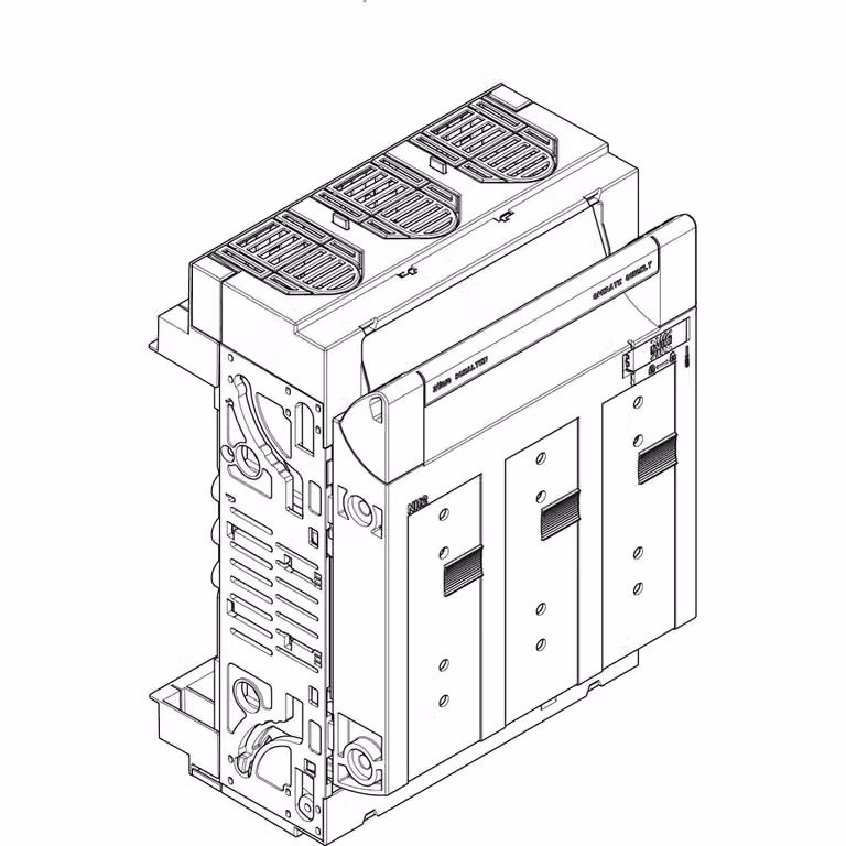 Sezionatore ABN NH, taglia 2, con attacco universale, montaggio su sbarre collettrici da 60 mm, EBM 70 mm XTR722