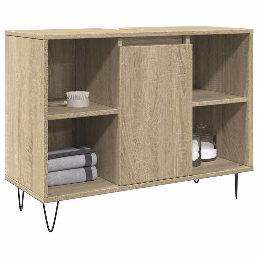 Mobile da bagno vidaXL in legno Rovere Sonoma marrone L: 80 cm, P: 33 cm, H: 60 cm